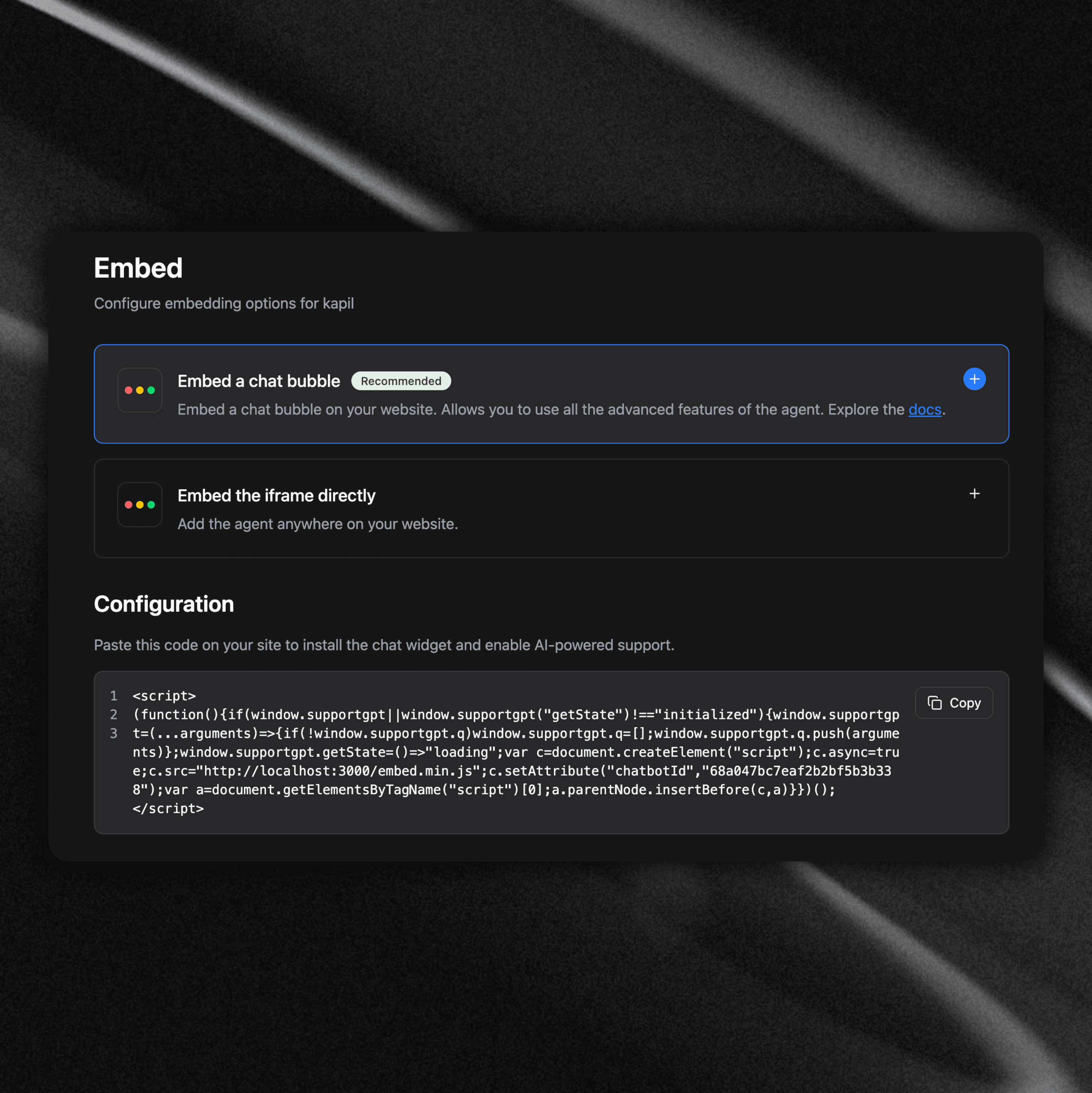 Embed on your website